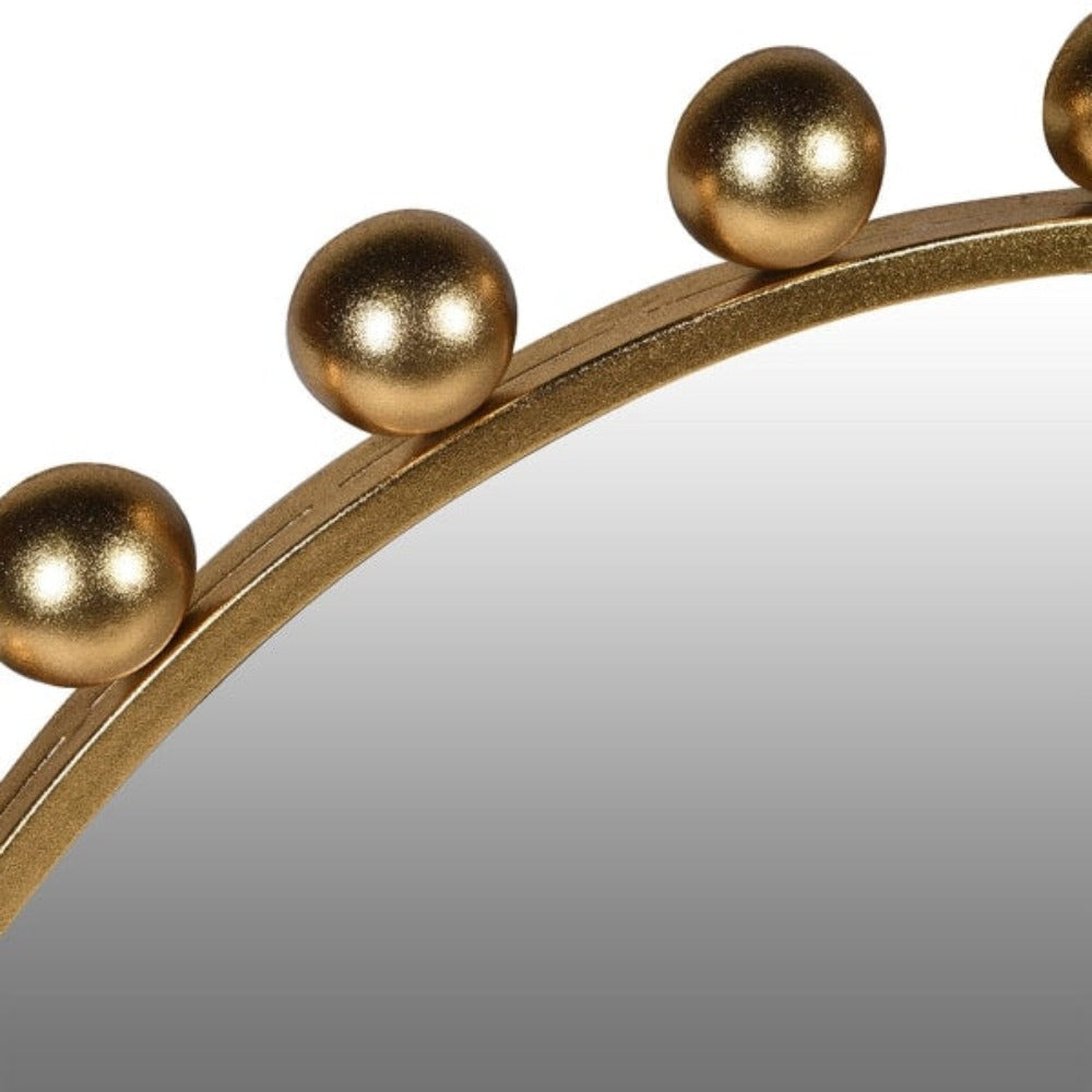 Gold Ball Rim Wall Mirror
