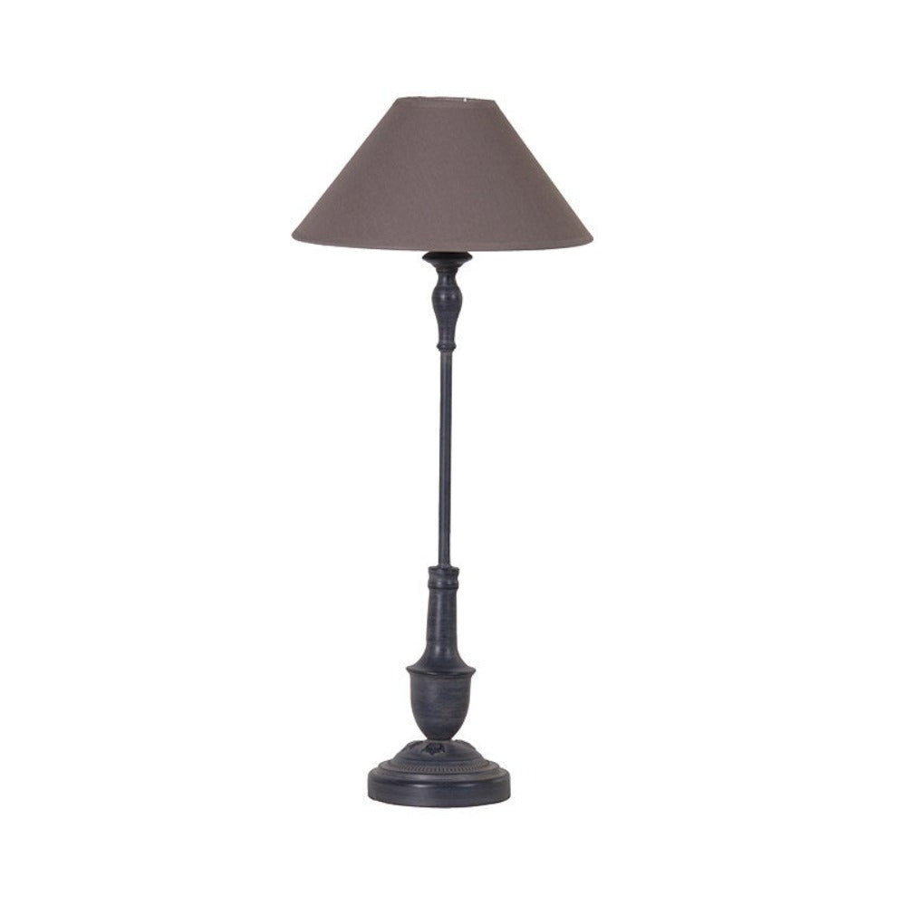 Distressed Slim Lamp with Brown Shade