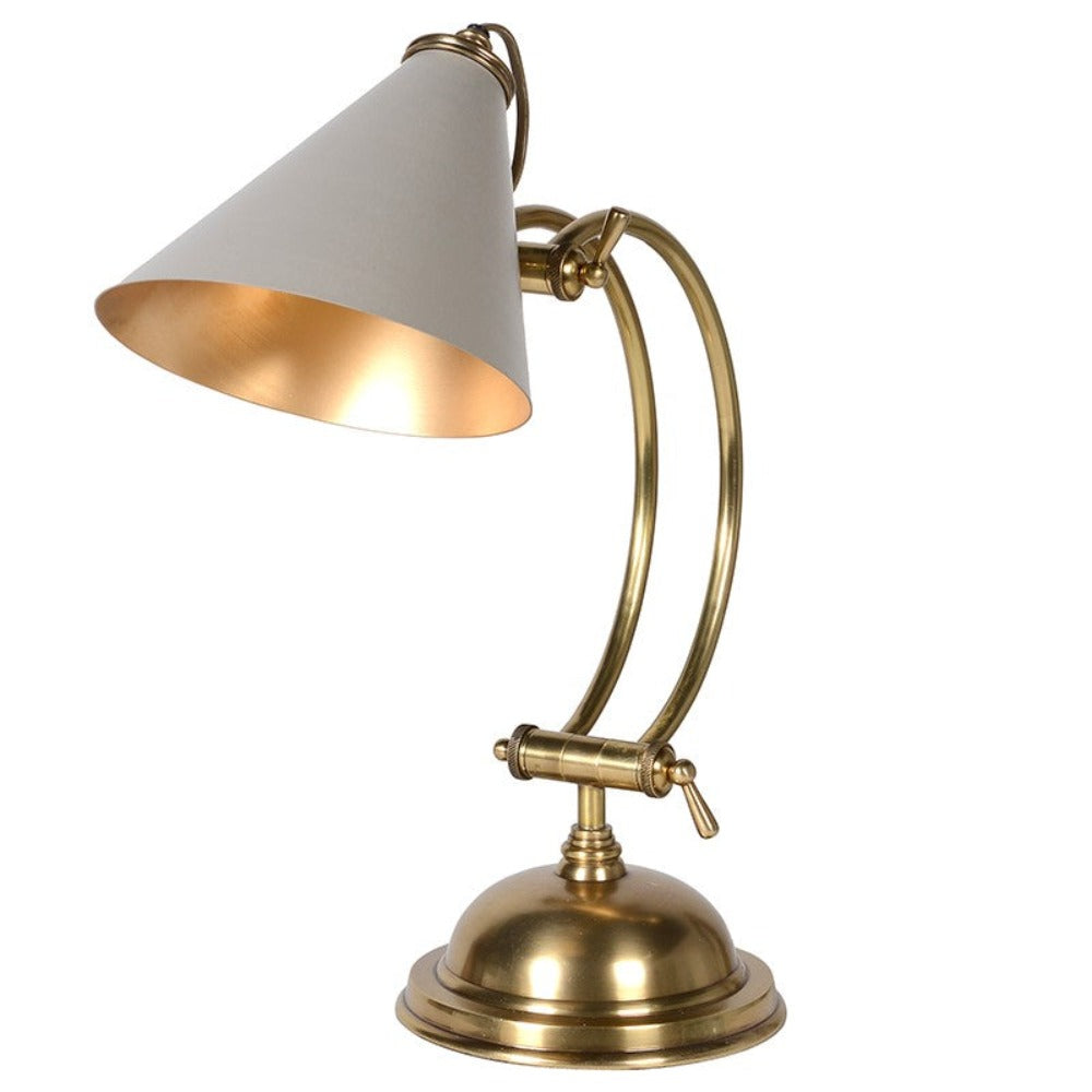 Ali Grey Desk Lamp with Adjustable Metal Shade