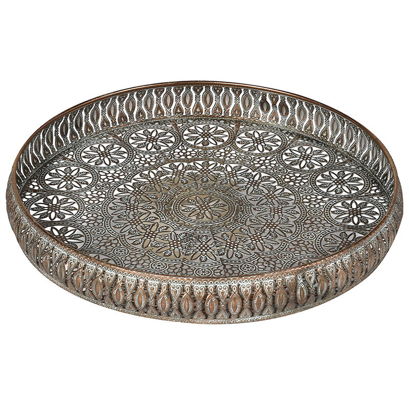 
            
                Load image into Gallery viewer, Large Round Filigree Tray
            
        