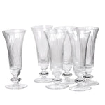 Ribbed Glass Flutes - Set Of 6