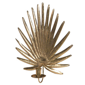 Gold Palm Leaf Wall  Candle Holder