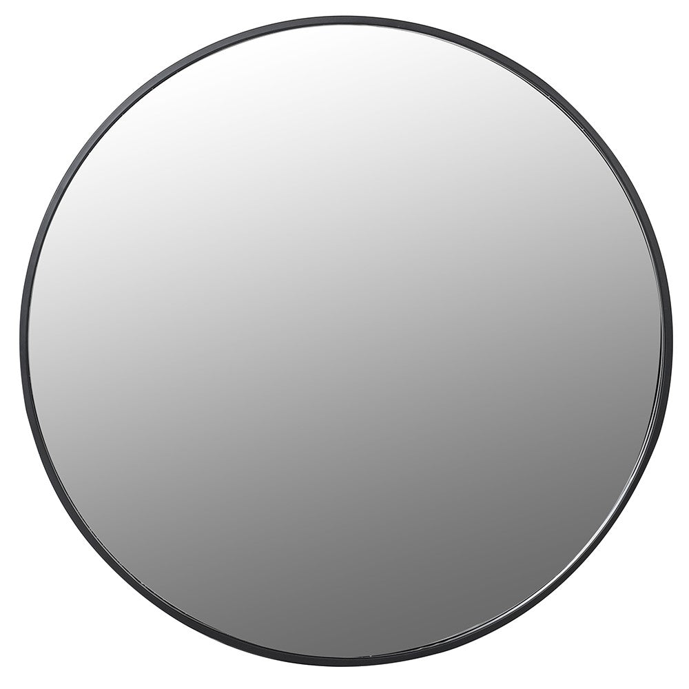 Large Black Round Wall Mirror With a Slim frame