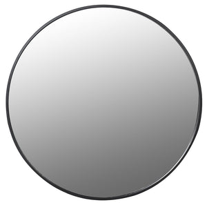 Large Black Round Wall Mirror With a Slim frame