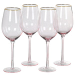 Pink Toned Wine Glasses x 4