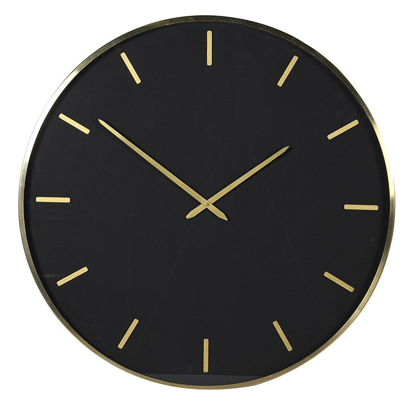 Large Black & Gold Wall Clock 760mm dia