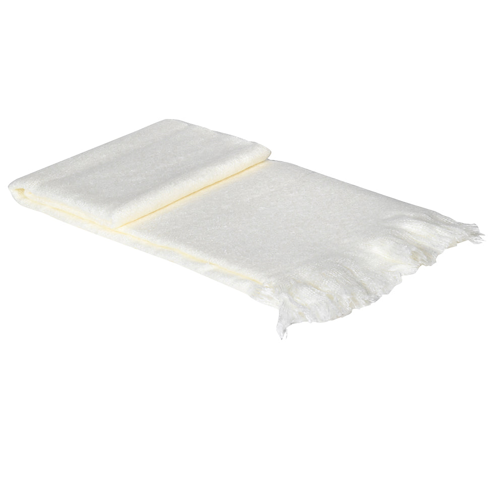 White Fluffy Blanket With Tassel