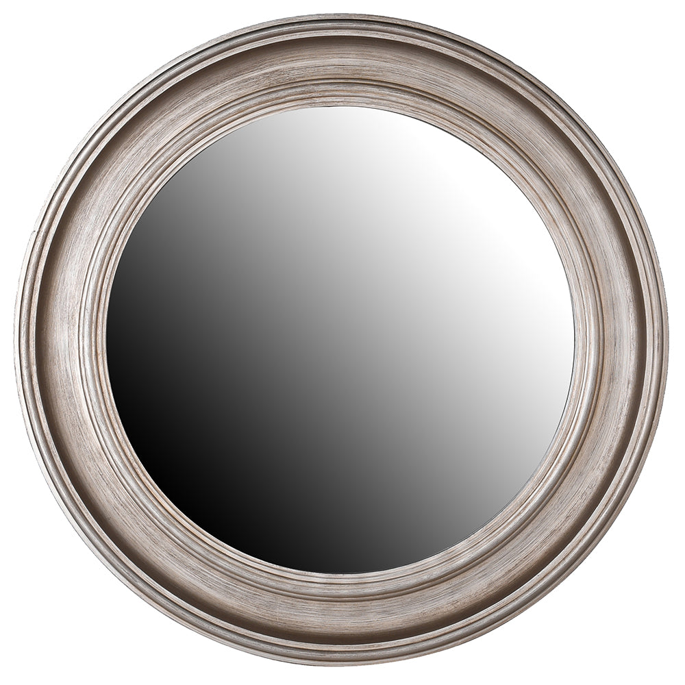 
            
                Load image into Gallery viewer, Round Distressed Champagne Silver Mirror
            
        