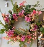 Pink Hydrangea Flower Wreath with Berries 60cm