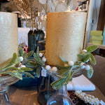 Frosted Mistletoe Pillar Candle Ring