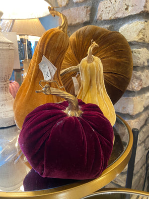 18 x 16 cm Velvet Burgundy Pumpkin Cushion