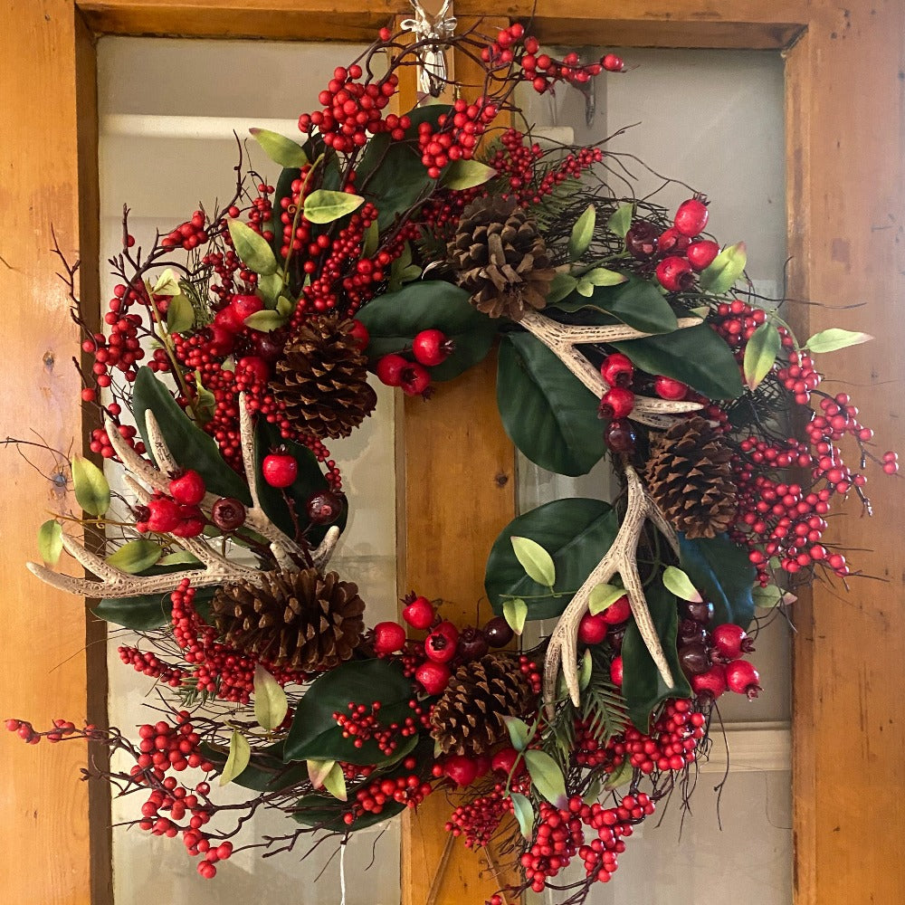 Antler Berry and Cone Wreath