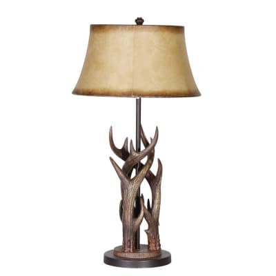 Triple Antler Lamp with Shade