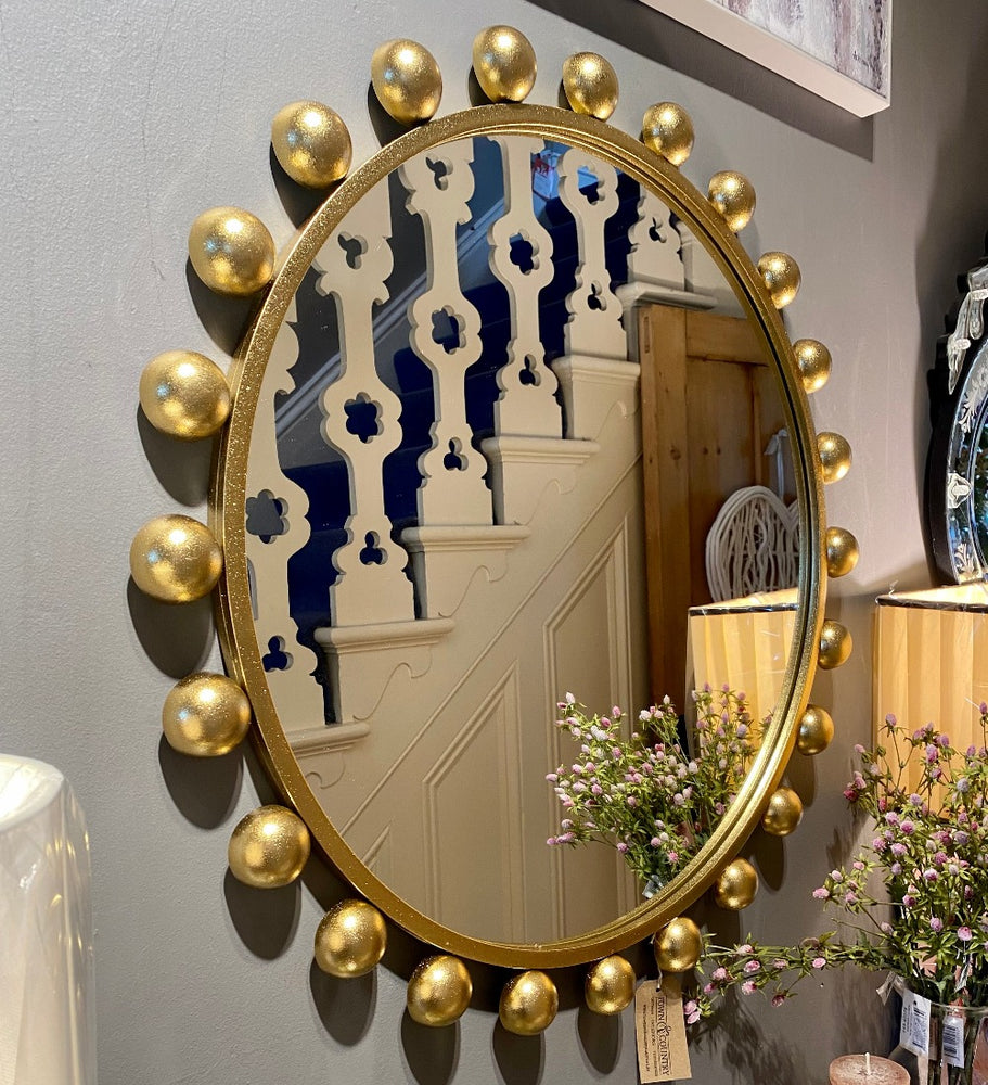 Gold Ball Rim Wall Mirror