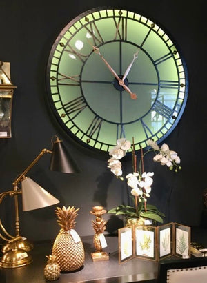 
            
                Load image into Gallery viewer, 36&amp;quot; Metal Wall Clock with Inner Light
            
        
