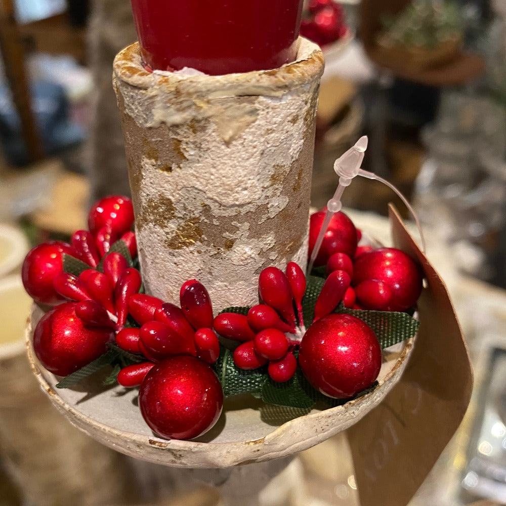 Red Berry & Bauble Dinner Candle Ring