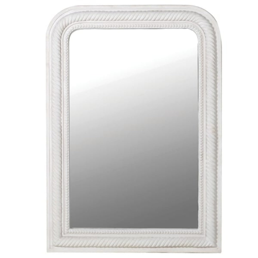 White Roman Stone Rope Mirror
