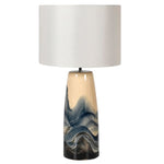 Ceramic Blue Wave Lamp and shade