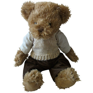 Teddy With Brown Cord Trousers And Tank Top