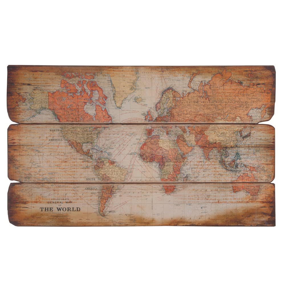 Wooden World Map